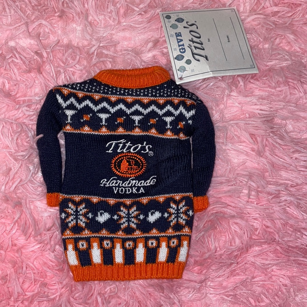 NWT Tito’s bottle decoration holiday Christmas sweater TITOS handmade voka cute